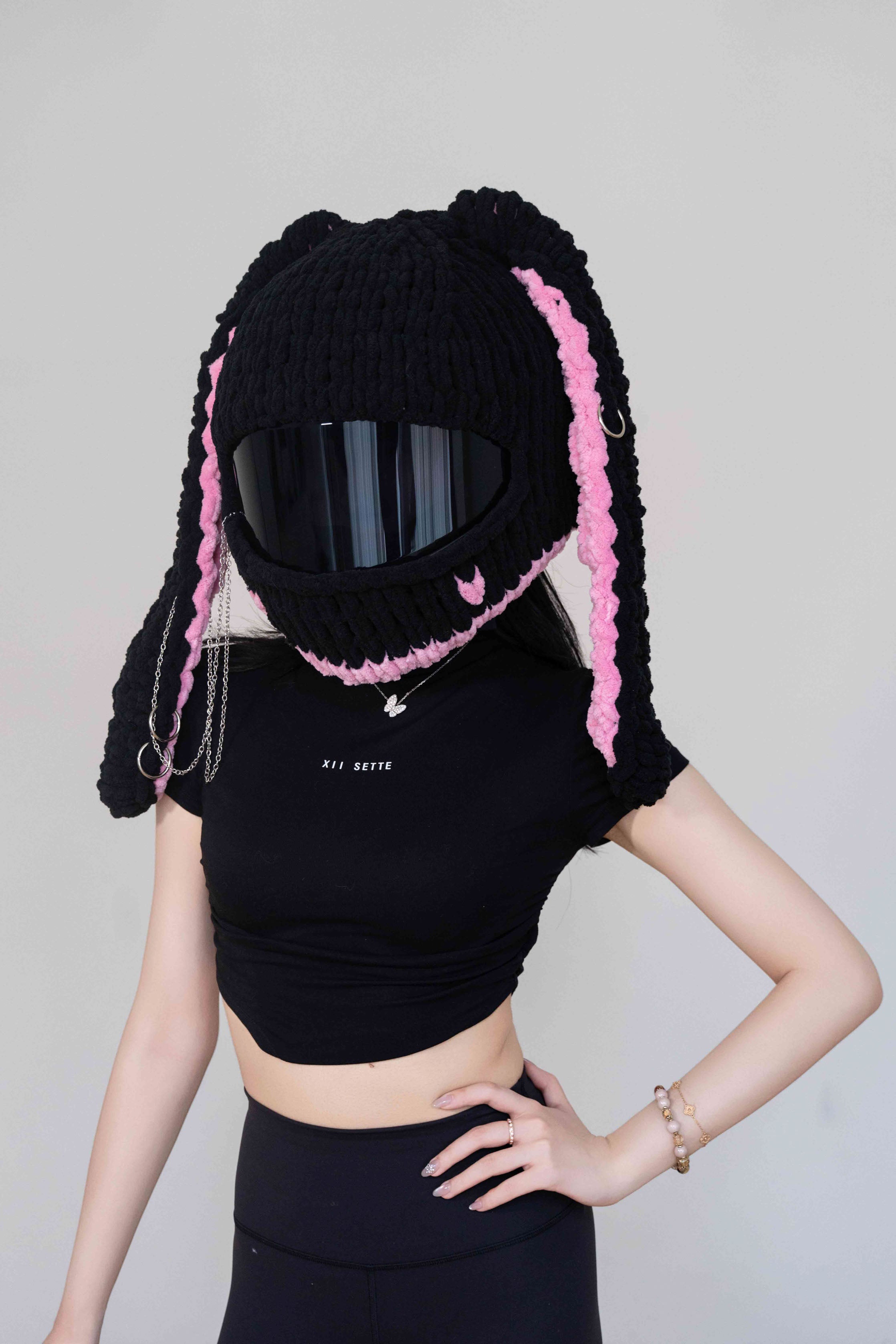 bike helmet punk bunny Punk Bunny Helmet Cover – Peggy Knit