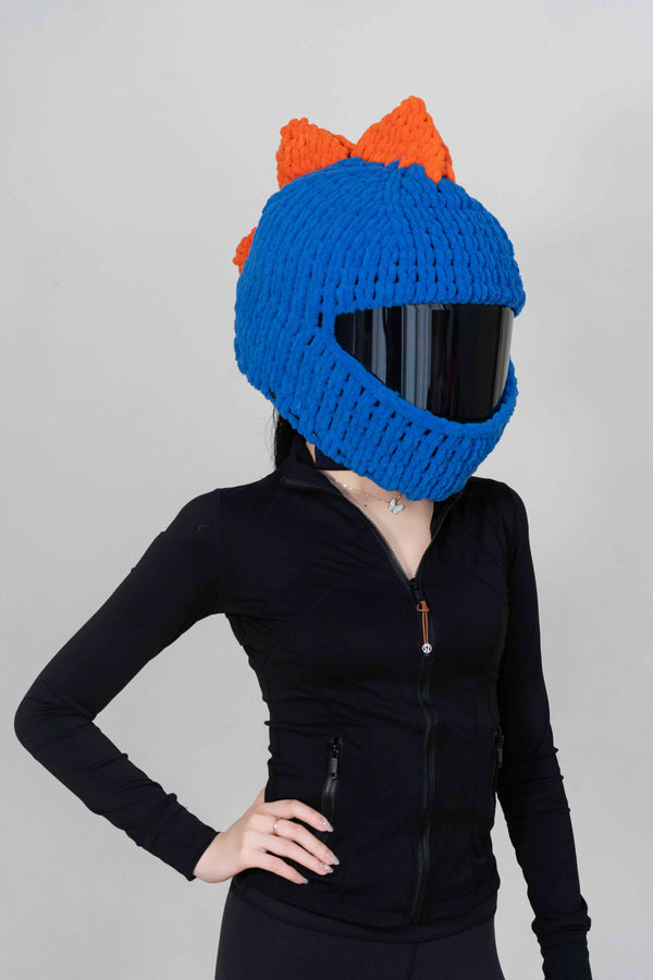 Blue Dino Helmet Cover