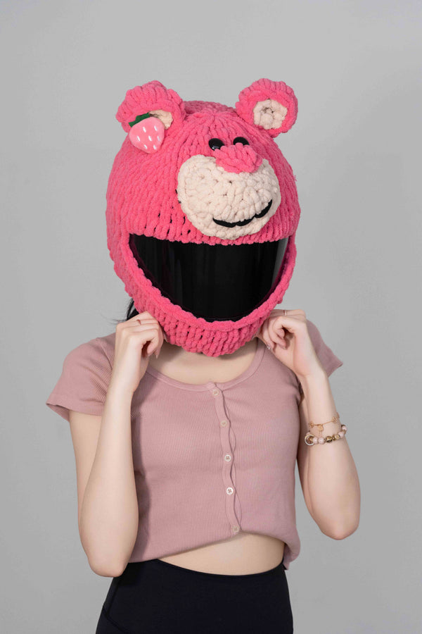 Strawberry Bear Helmet Cover