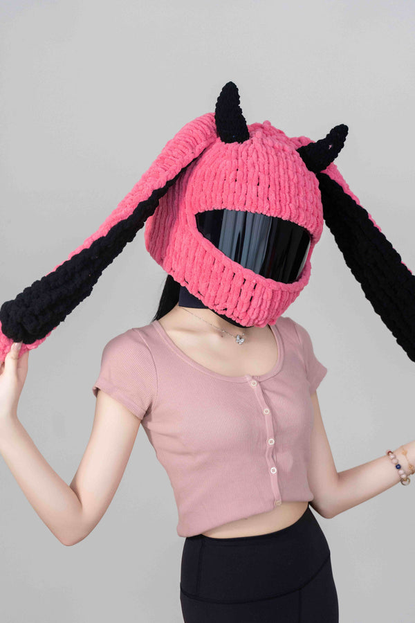 bike helmet punk bunny Punk Bunny Helmet Cover – Peggy Knit
